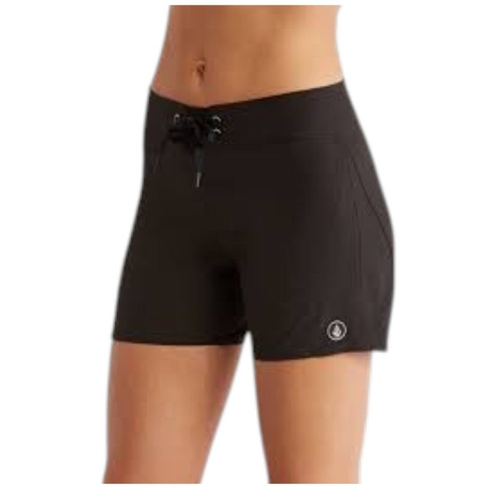 Volcom Boardshorts Swim Shorts Womens 9 L Black Drawstring Beach Surf NWT
